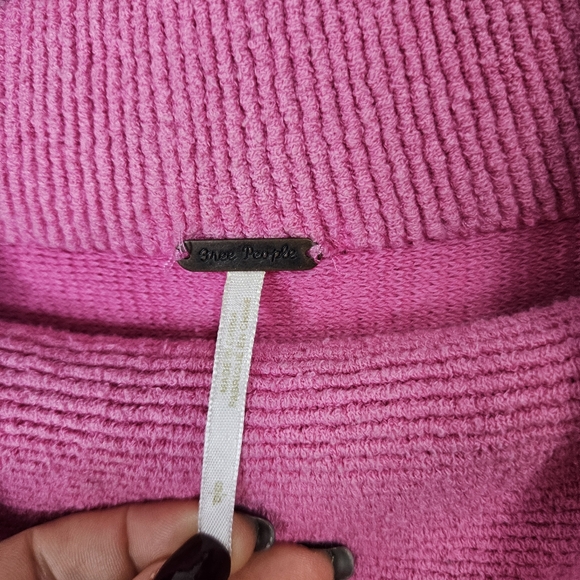 Free People Ottoman Slouchy Tunic Sweater Pink Size Small S - Picture 6 of 11